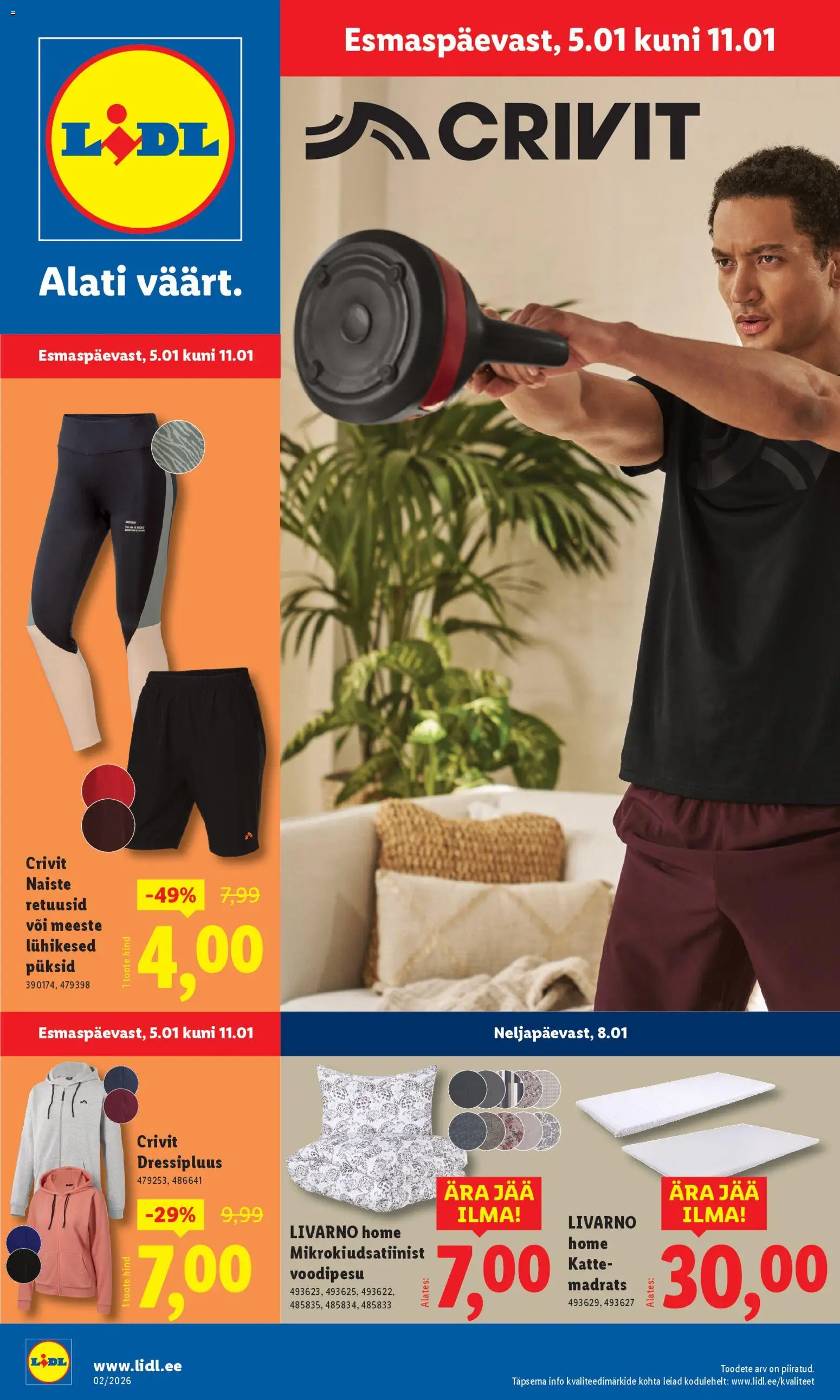 Lidl kliendilehe eelvaade alates 2026.01.05