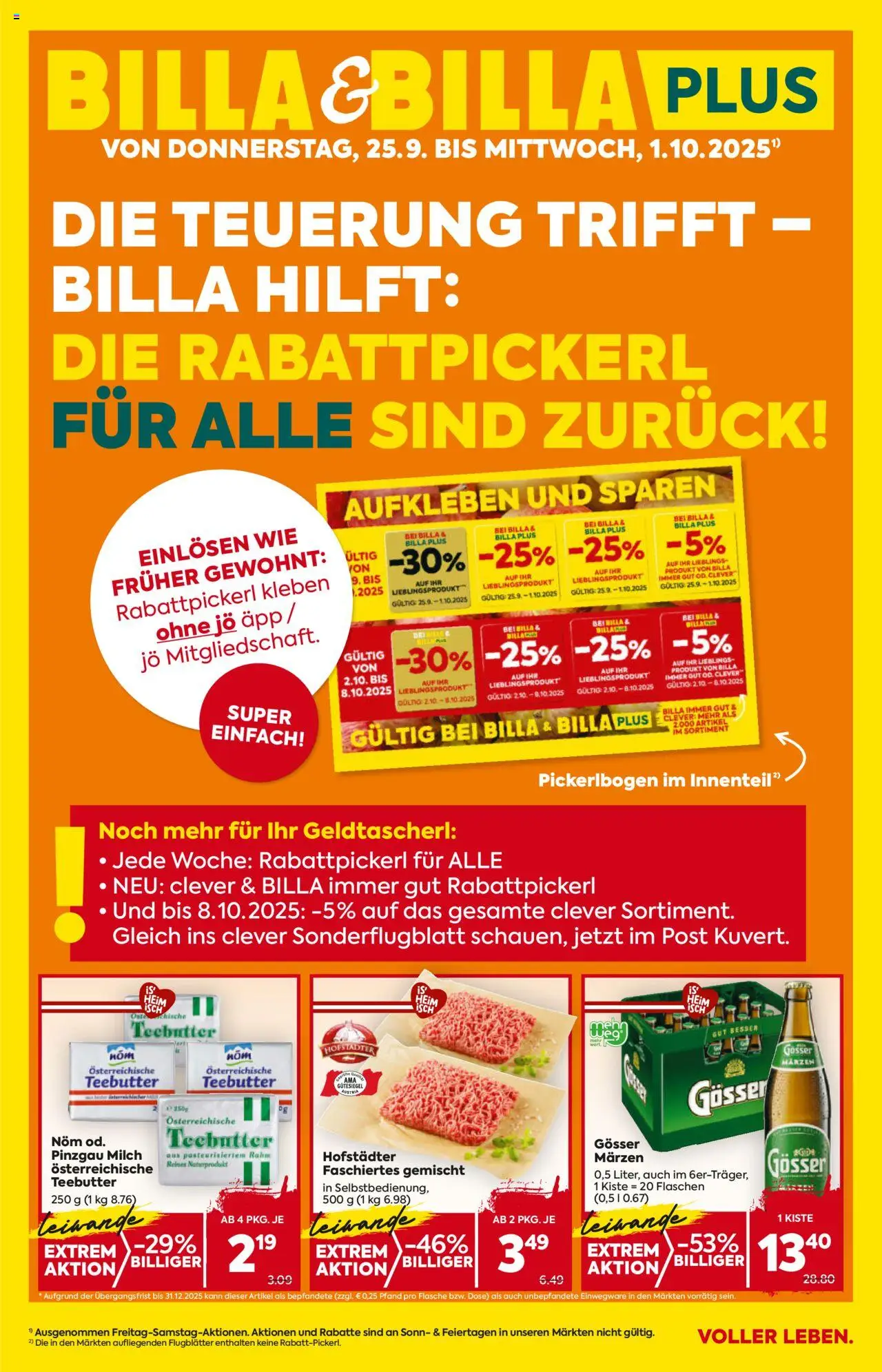  BILLA Flugblatt ab 25.09.2025 vorschau >> Burgenland - Seite 1