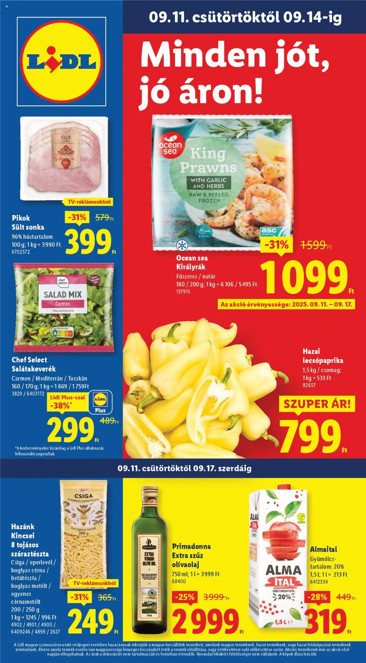 Lidl aktuális szórólap, érvényes 2025.09.11.-től - 1 oldal