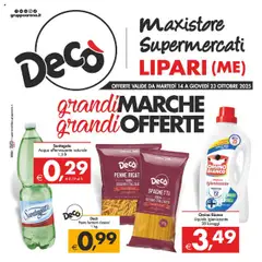 Anteprima dell'opuscolo Volantino Maxistore, Supermercati - Lipari dal negozio Decò valido da 14/10/2025