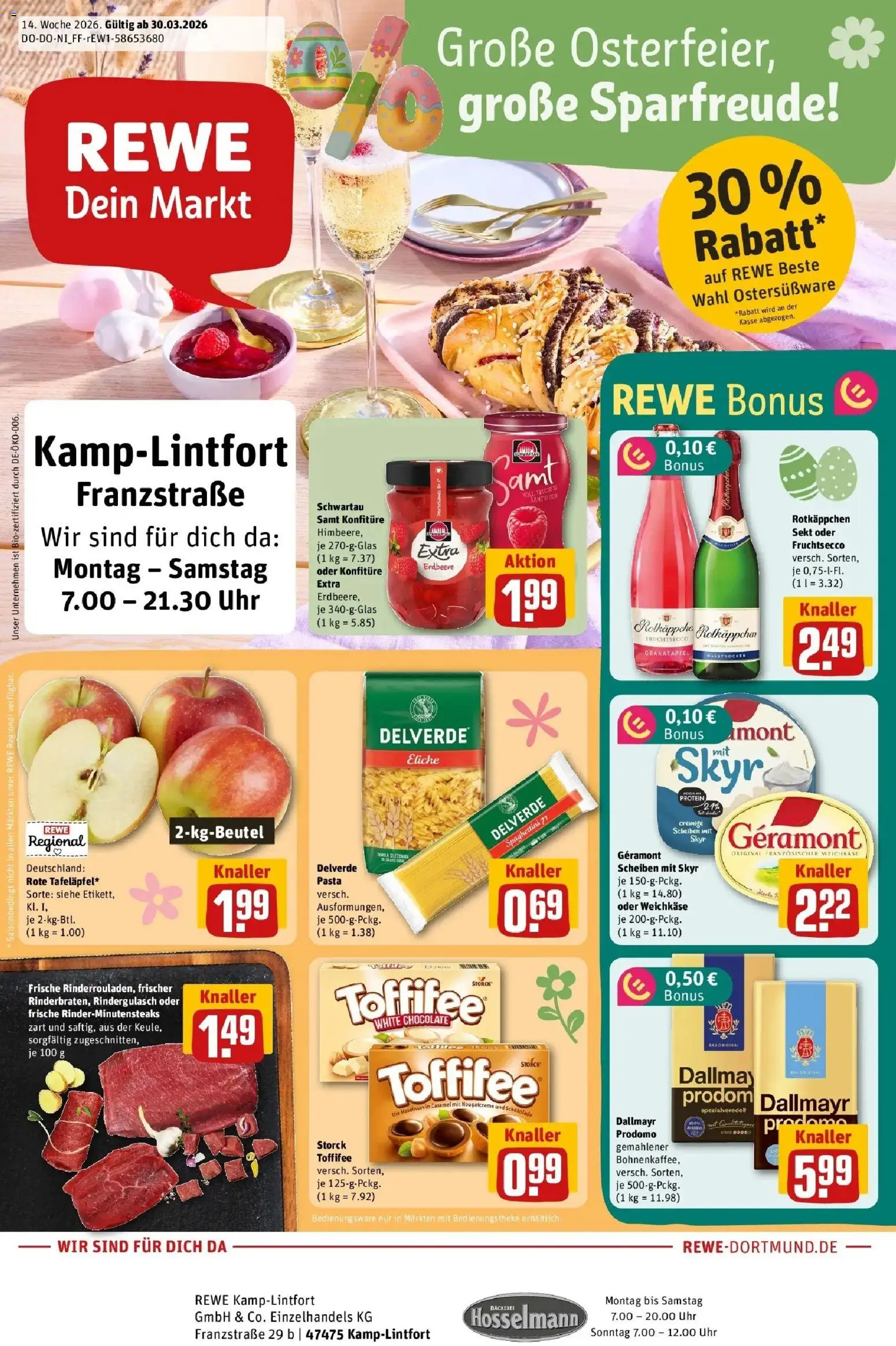 Vorschau von dem Prospekt des Geschäftes Rewe, gültig ab dem 30.03.2026