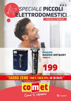Anteprima dell'opuscolo Volantino Piccoli Elettrodomestici Cura persona, Pulizia e Stiro dal negozio Comet valido da 20/02/2026