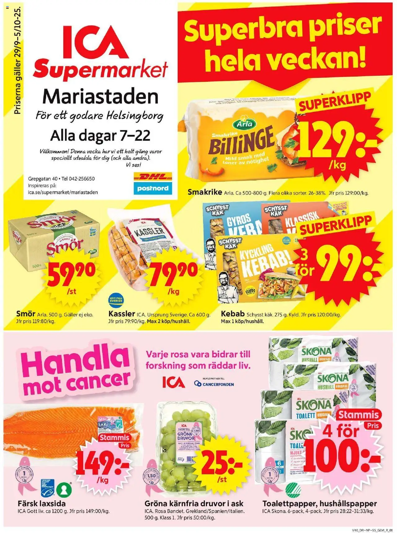 Helsingborg är giltig 29/09 2025 > Veckans Erbjudanden gäller från 29/09/2025 till 05/10/2025 sidnummer 1