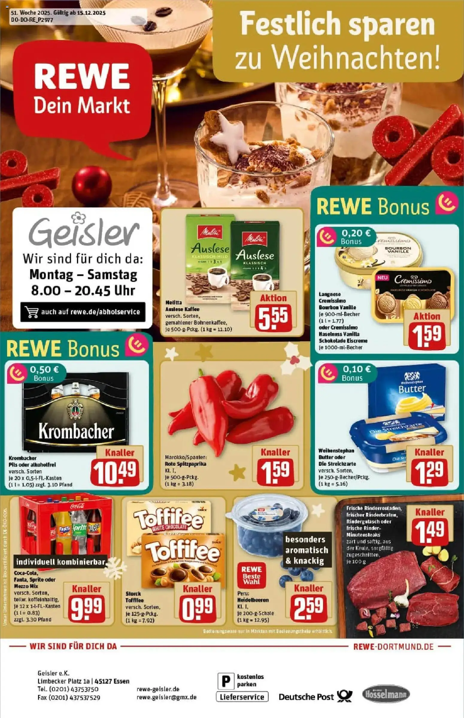 Vorschau von dem Prospekt des Geschäftes Rewe, gültig ab dem 15.12.2025