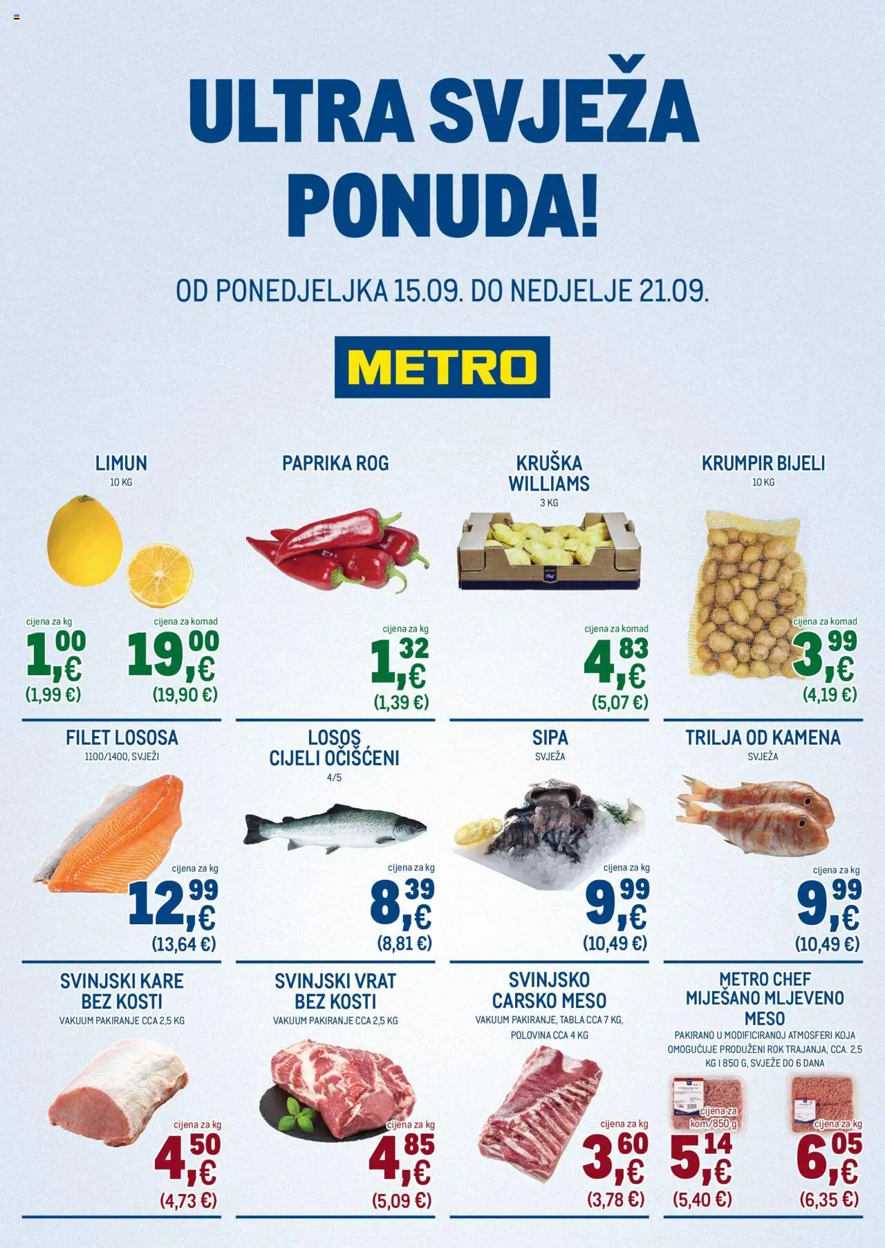 Metro aktualni Ultra svježa ponuda vrijedi od 15.09.2025 - tjedna akcija broj stranice 1