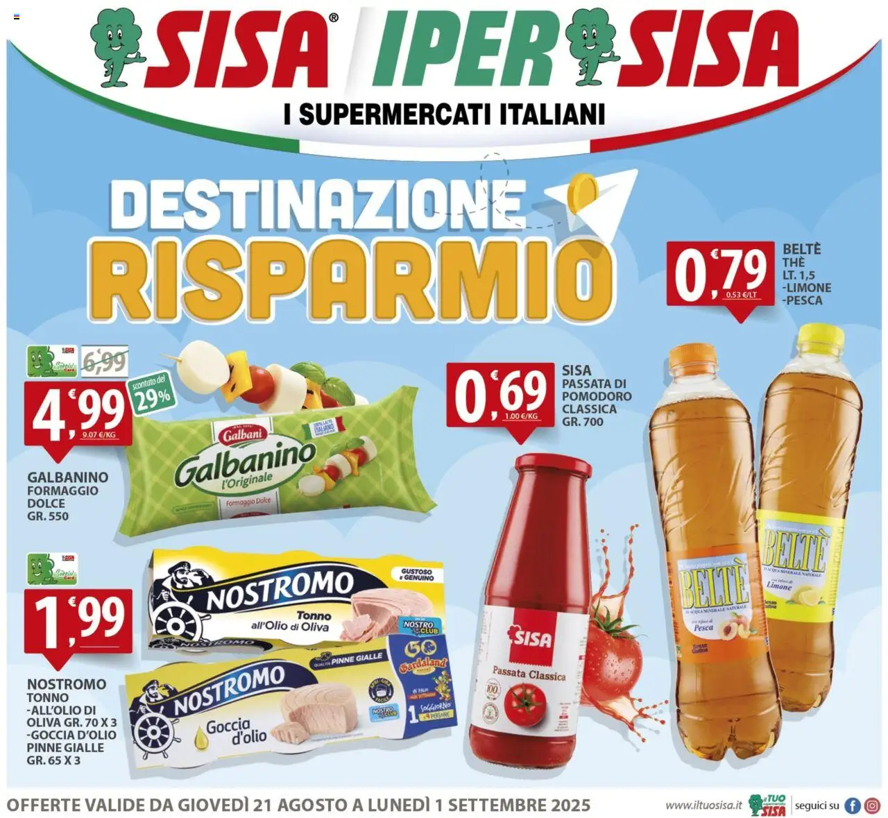 Volantino SISA valido da 21/08/2025 numero di pagina 1