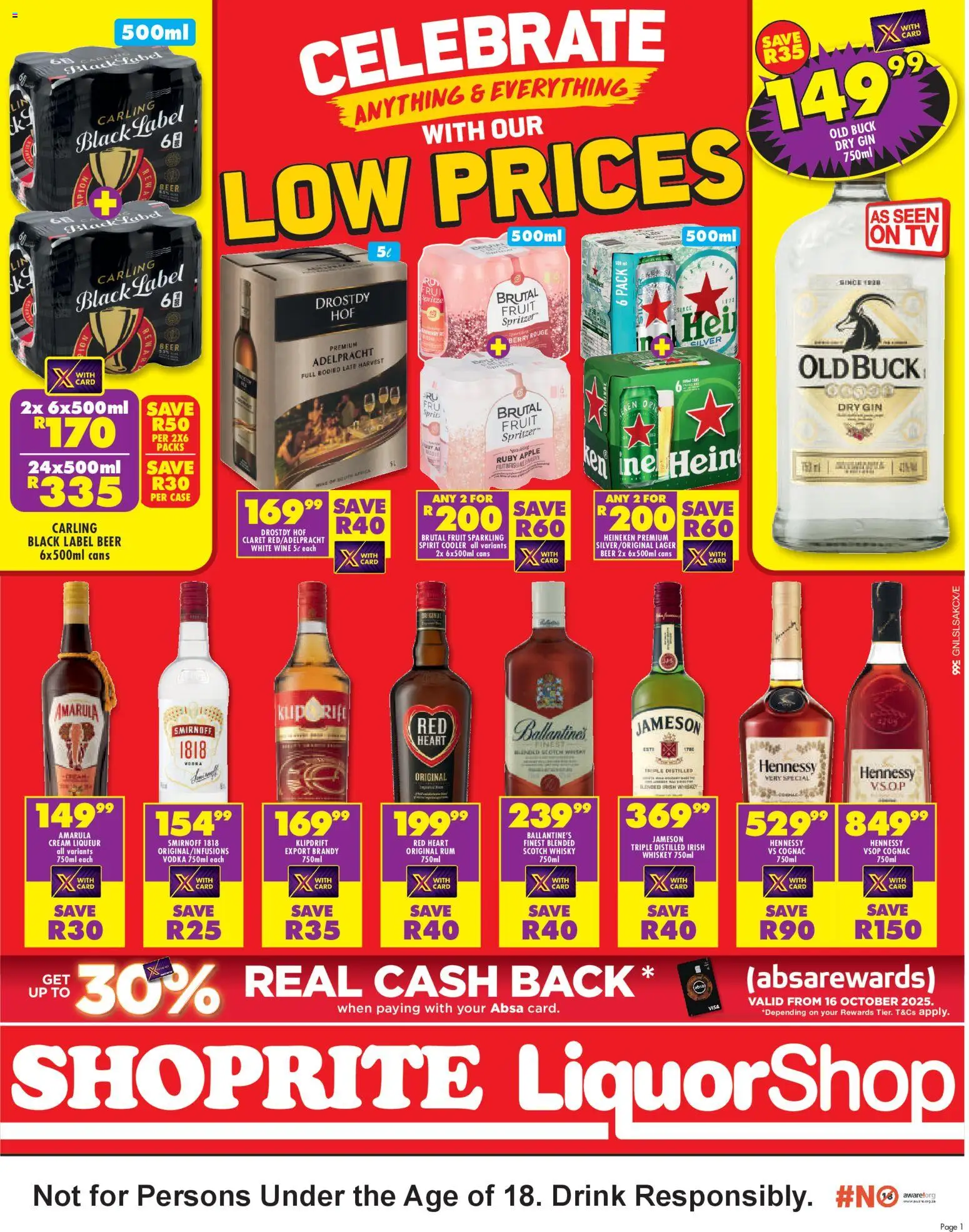 Shoprite Gauteng - Low Prices LiquorShop Specials 24/10 - 09/11/2025 >> Catalogue