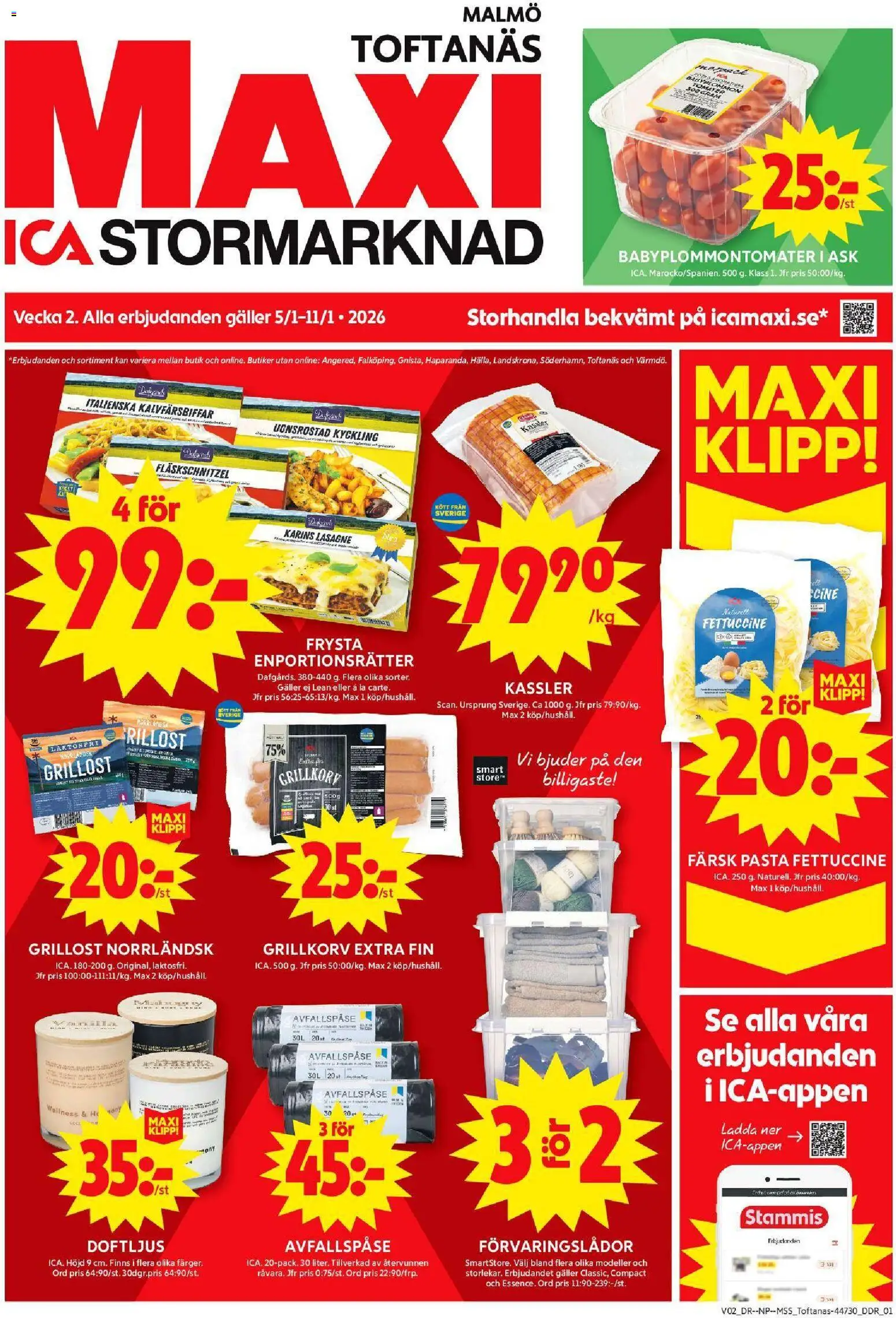 Förhandsgranska reklamblad Malmö från butik ICA Maxi gäller från 05/01/2026