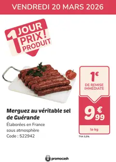 Prévisualisation de Promocash PROMO merguez du magasin Promocash formulaire valide 20/03/2026