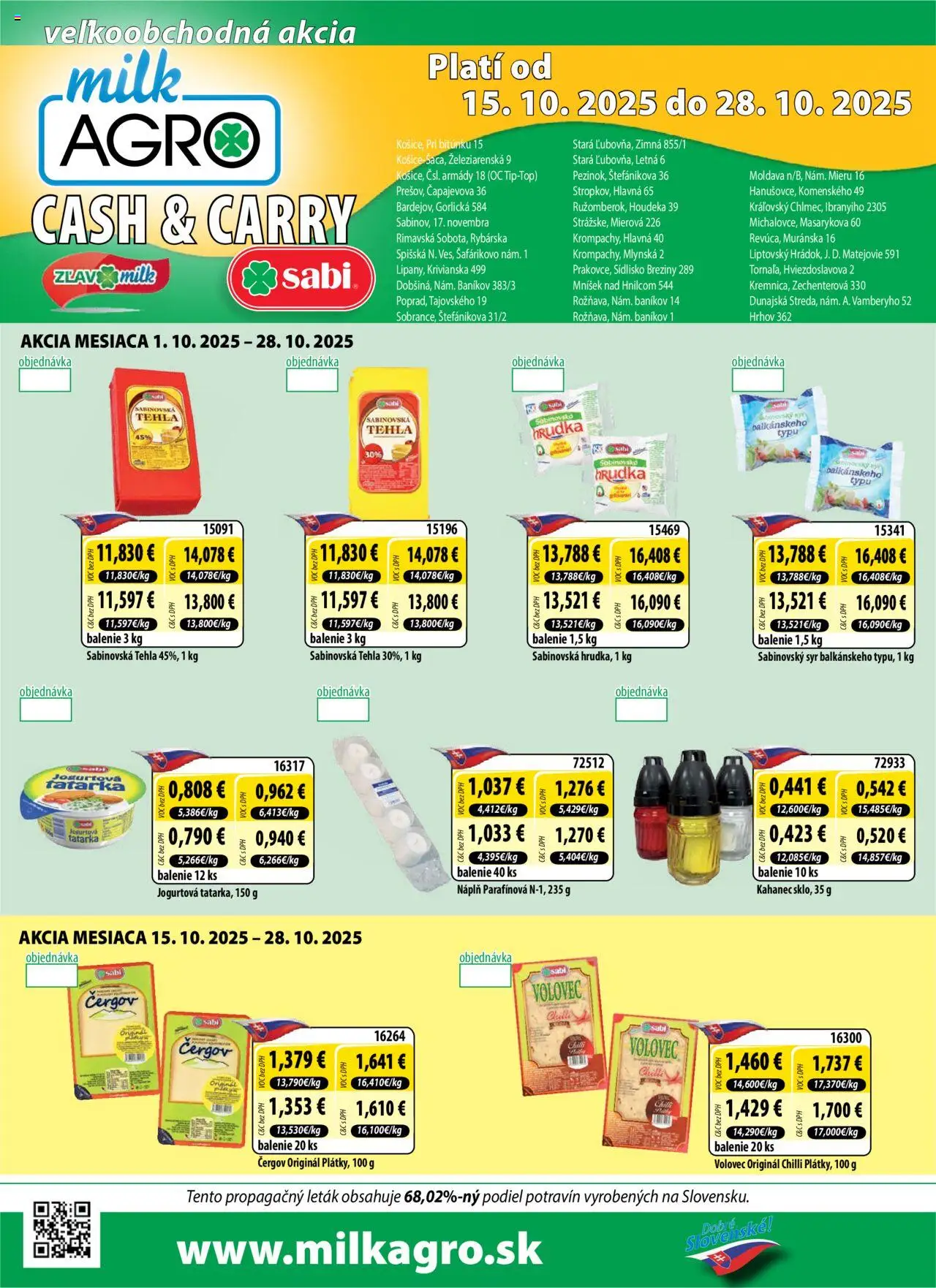 Milk Agro Cash & Carry (15.10. - 28.10.2025) - Akčná ponuka - Syr, Chilli