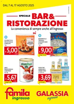 Anteprima dell'opuscolo Volantino Bar & Ristorazione dal negozio Famila valido da 07/08/2025