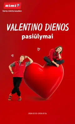 Rimi parduotuvės leidinio Leidinys - Valentino dienai galiojančio nuo 2026.02.03 peržiūra