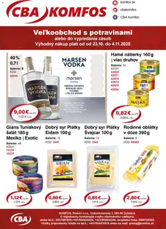 Náhľad CBA Komfos letáku platného od 23.10.2025