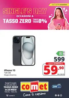 Anteprima dell'opuscolo Volantino Single's Day dal negozio Comet valido da 07/11/2025