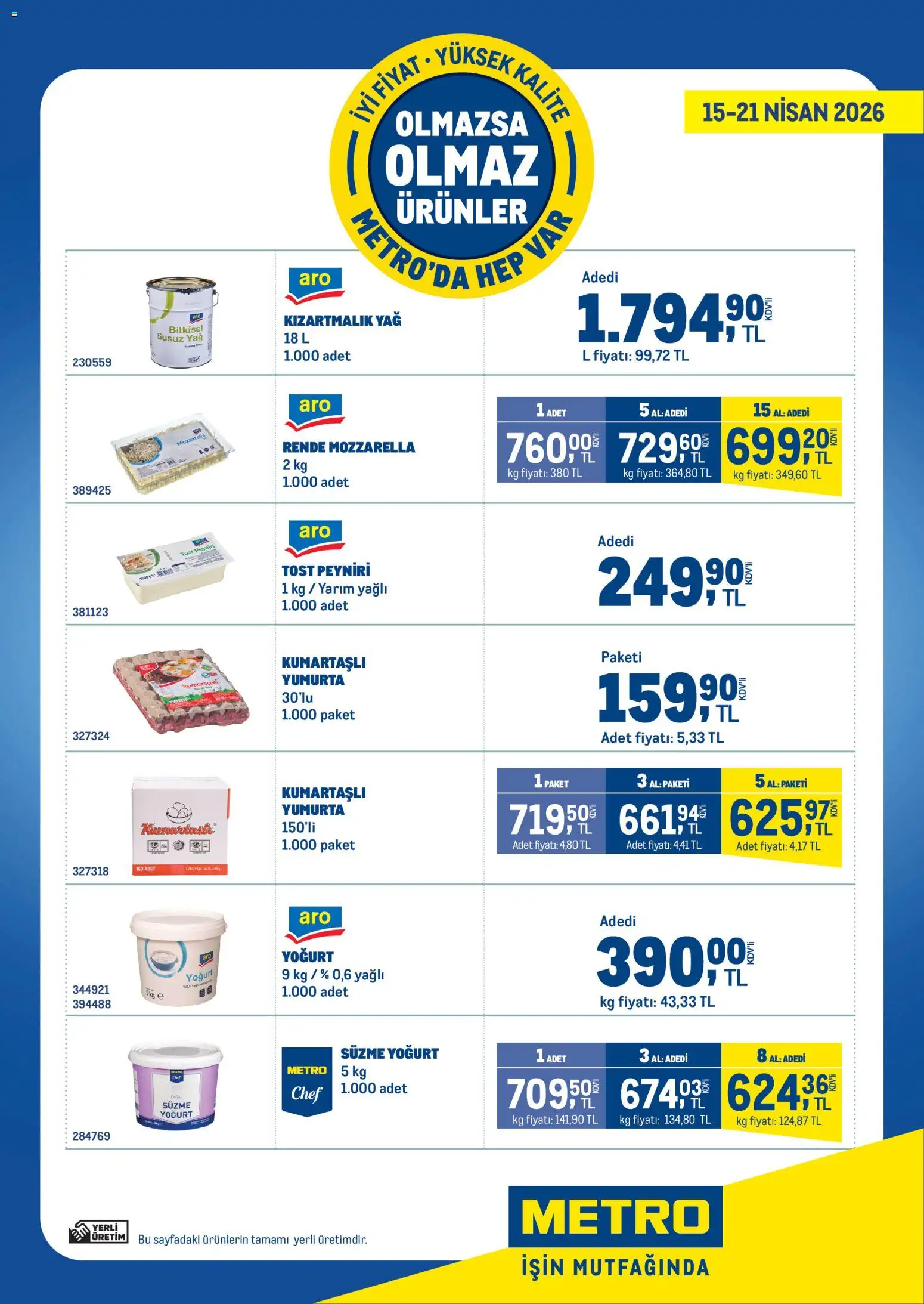 Metro Metro - Olmazsa Olmaz Ürünler 15.04.2026 - Broşürünün önizlemesi