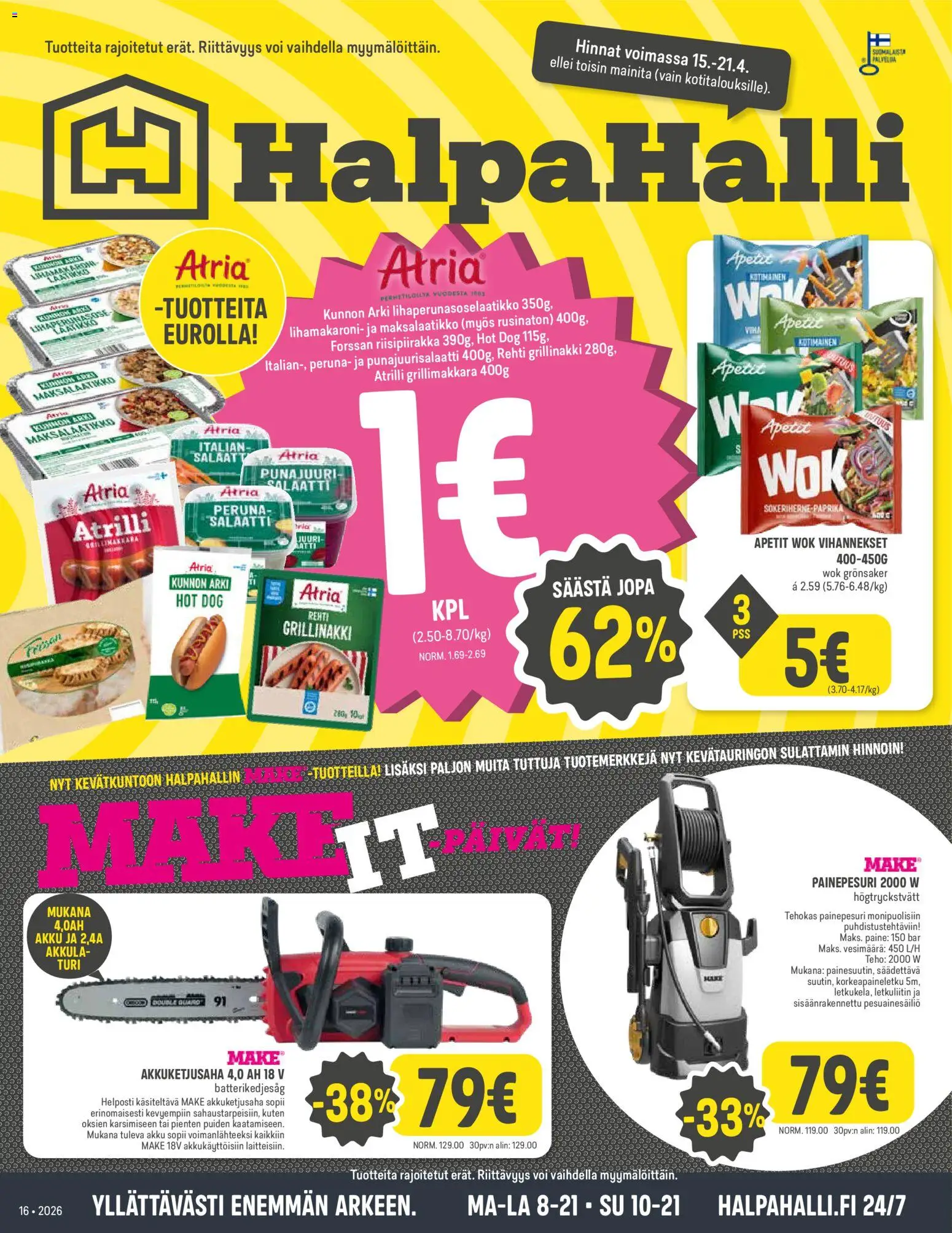 Kaupan Halpa Halli Halpa Halli tarjoukset esikatselu, voimassa 15/04/2026