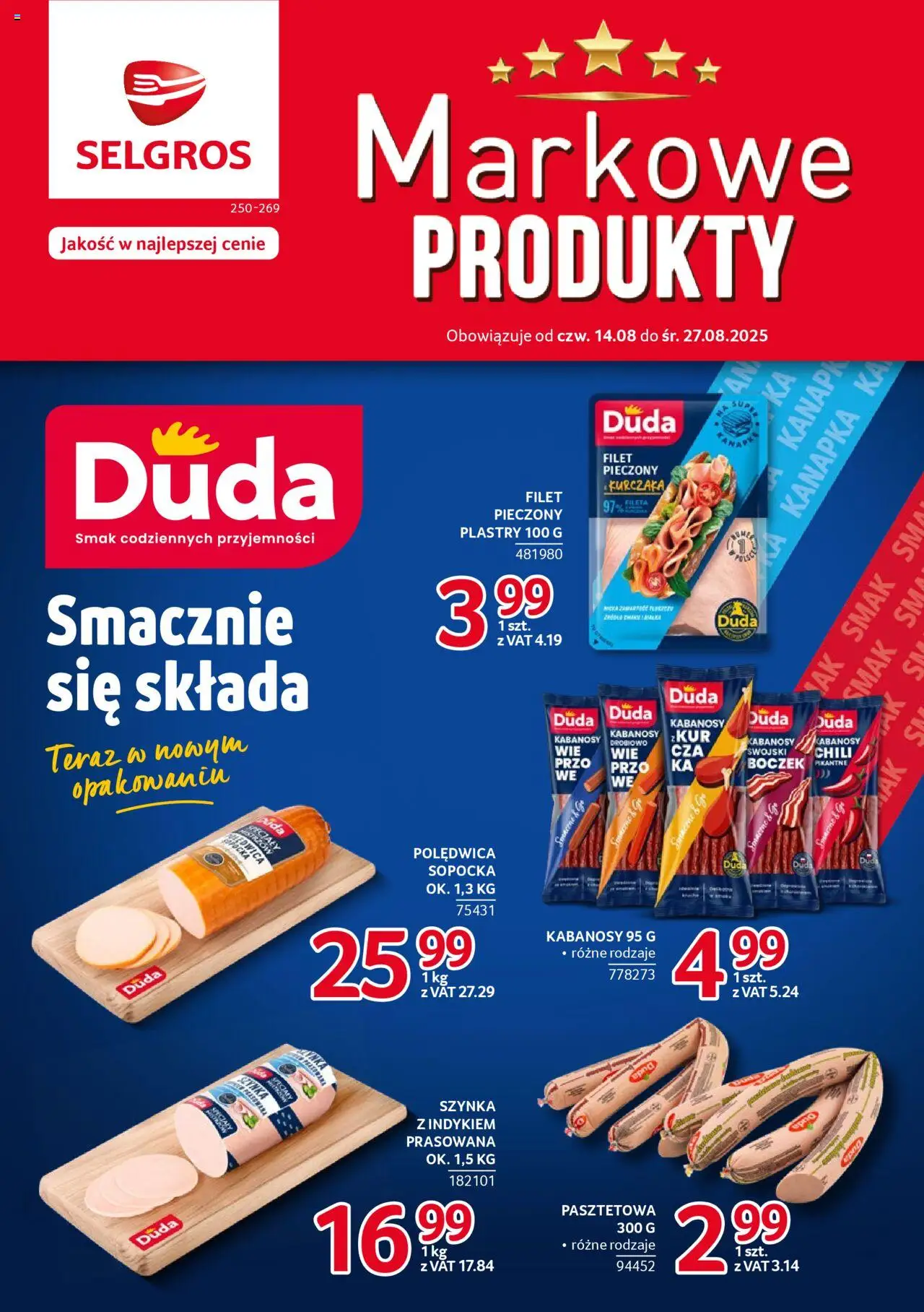 Selgros cash&carry Markowe produkty od 14.08.2025 - Nowa Gazetka - Numer strony 1
