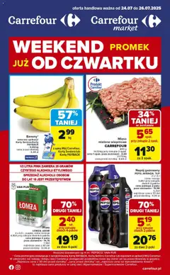 Pogląd gazetki "Weekend promek już od czwartku" ze sklepu Carrefour ważnej od 24.07.2025