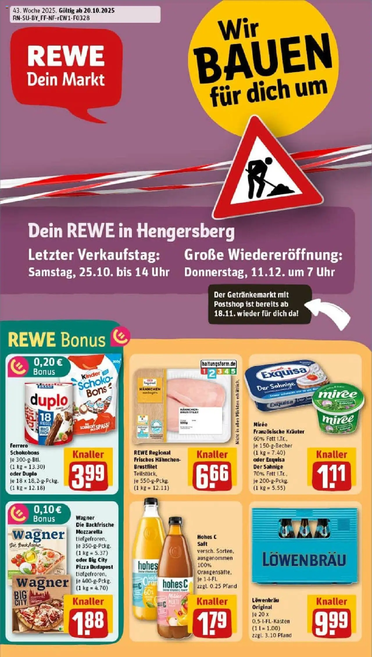 REWE Prospekt ab 19.10.2025 nächste Woche - Prospekt Hengersberg	