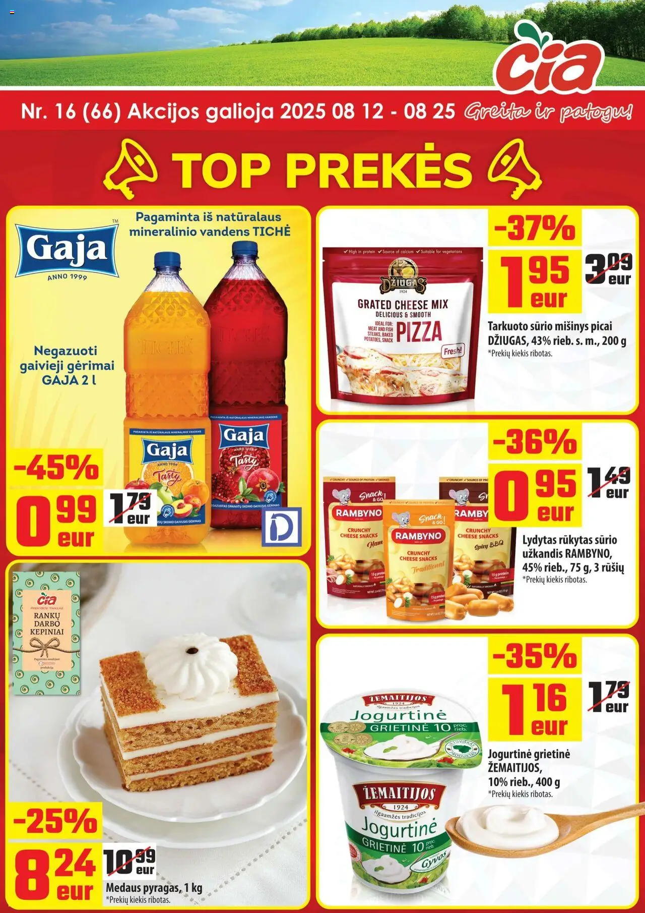 ČIA MARKET leidinys galioja nuo 2025.08.12 – puslapio numeris 1 - Grietinė