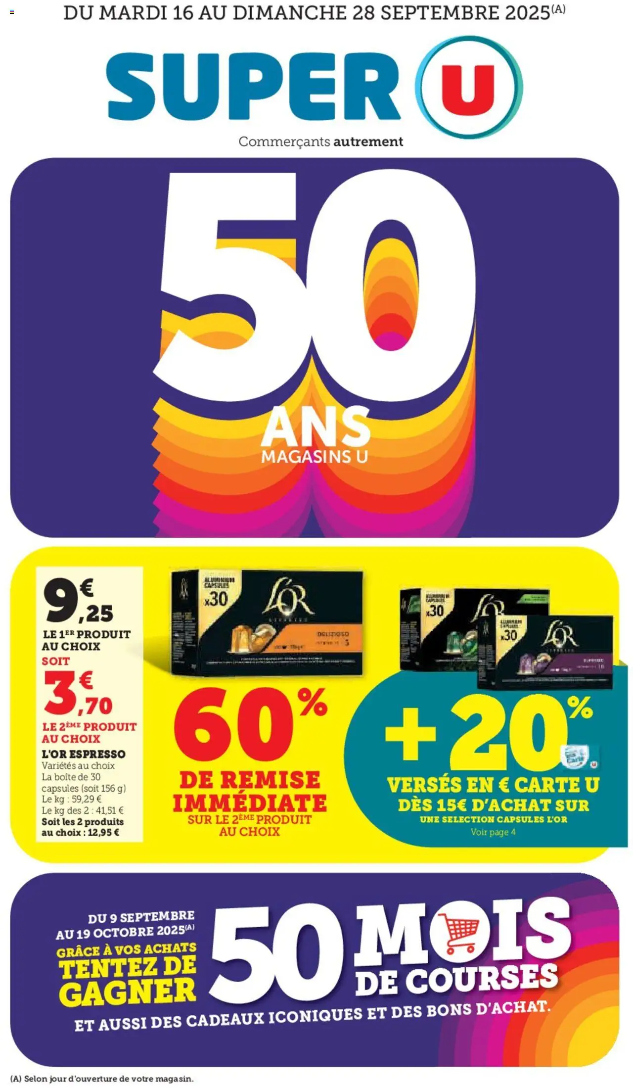 Catalogue de la boutique Super U valable du 16/09/2025 - Page numéro 1