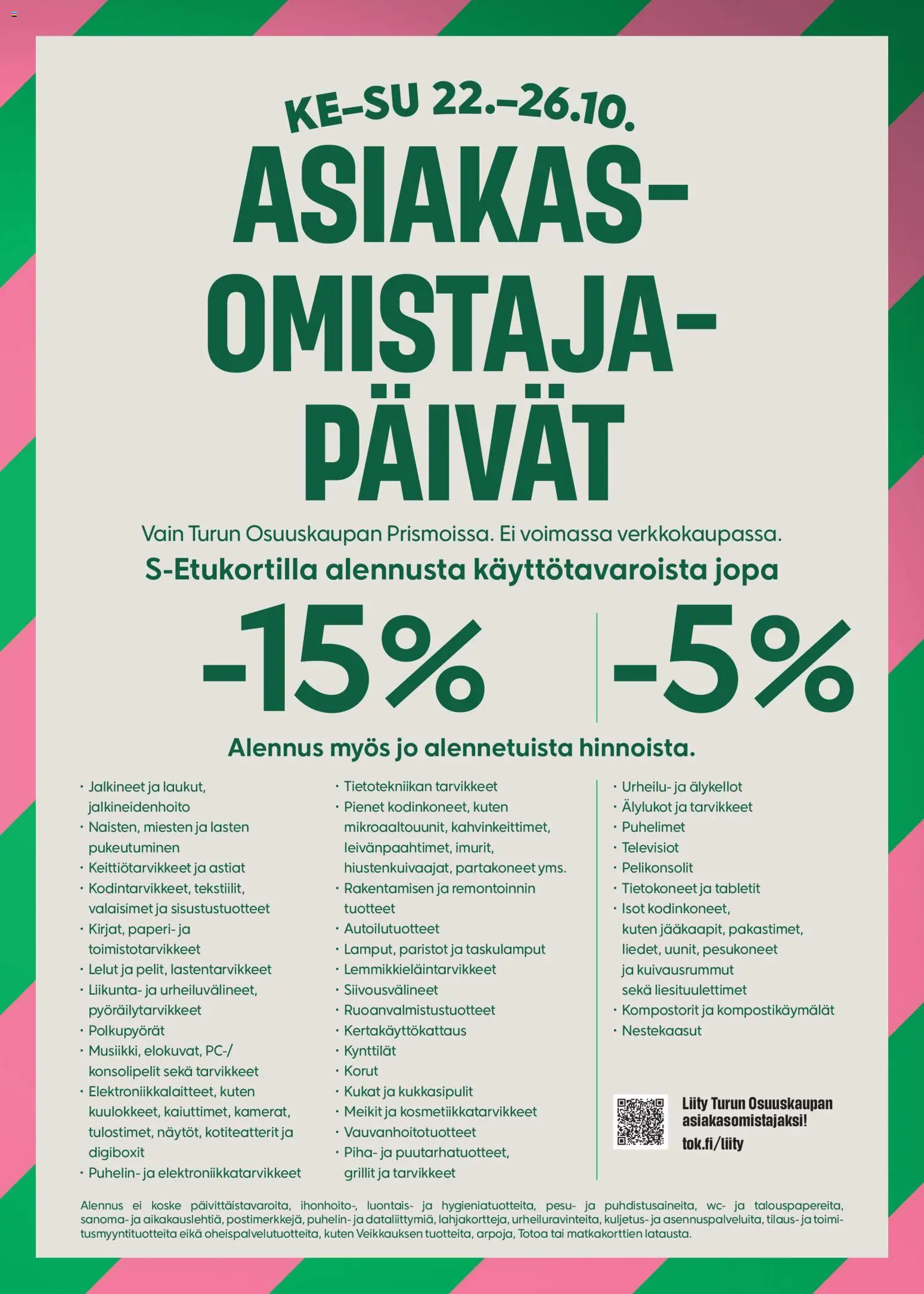 Prisma-kaupan Asiakasomistaja-päivät voimassa 22/10/2025 - Sivulla 1