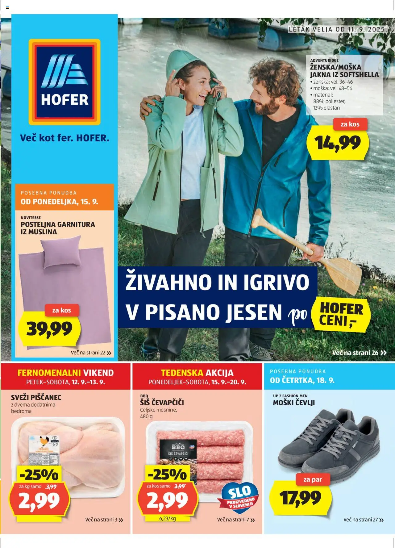Hofer SI aktualni Katalog vrijedi od 11.09.2025 - tjedna akcija broj stranice 1