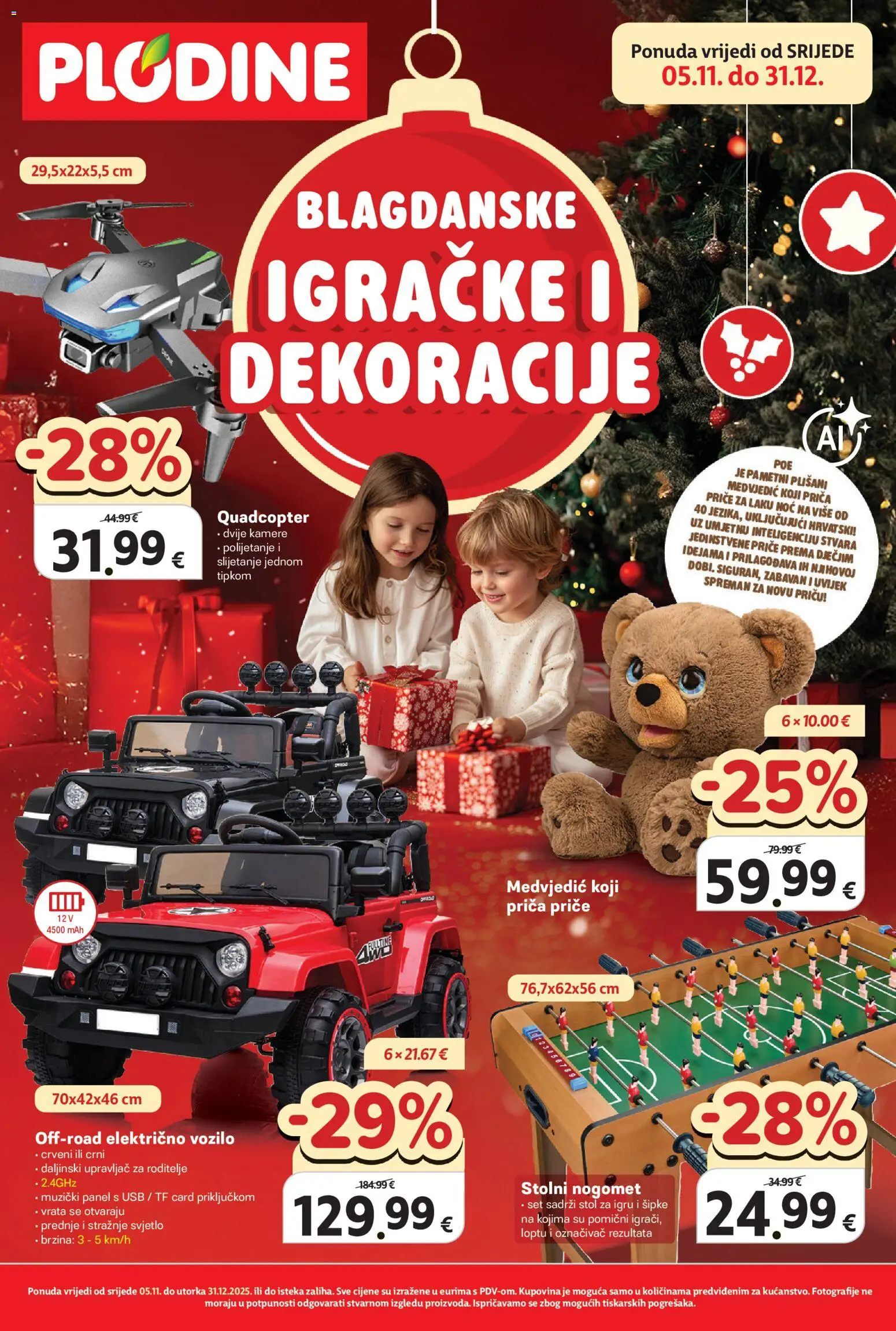 Pregled letka Igračke i dekoracije trgovine Plodine vrijedi od 05.11.2025