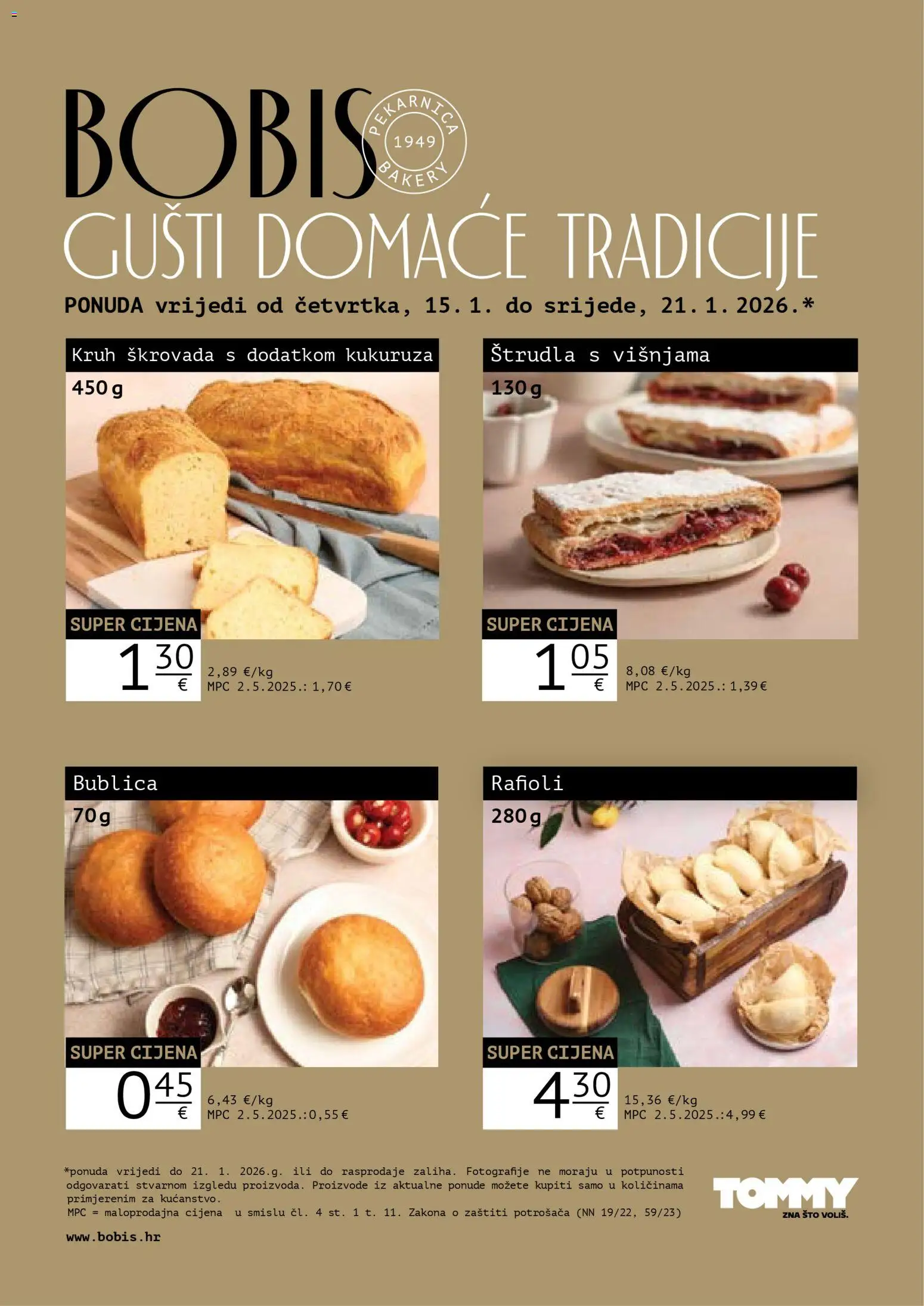 Pregled letka Bobis Super ponuda trgovine Tommy vrijedi od 15.01.2026
