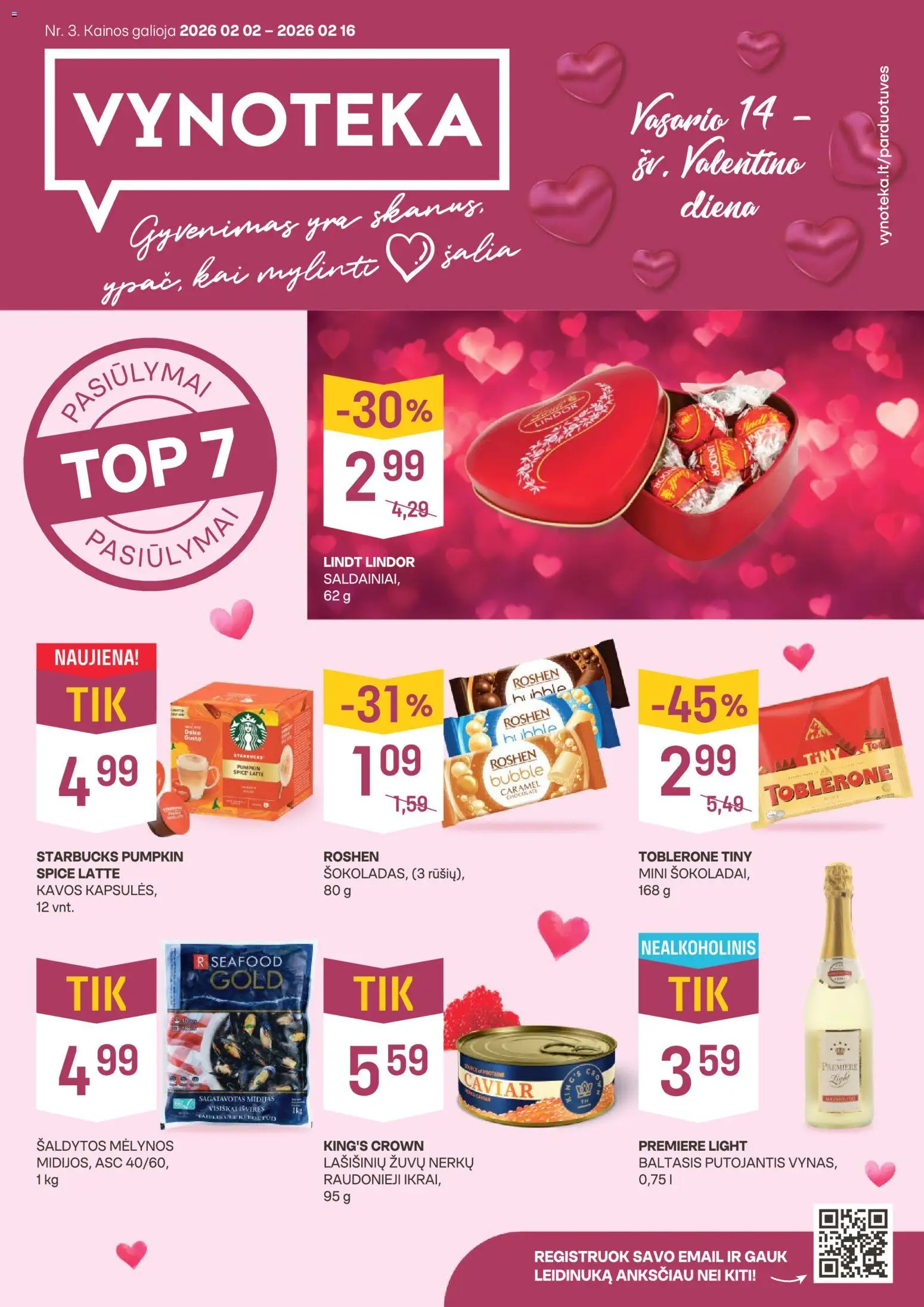 VYNOTEKA parduotuvės leidinio Leidinys galiojančio nuo 2026.02.02 peržiūra