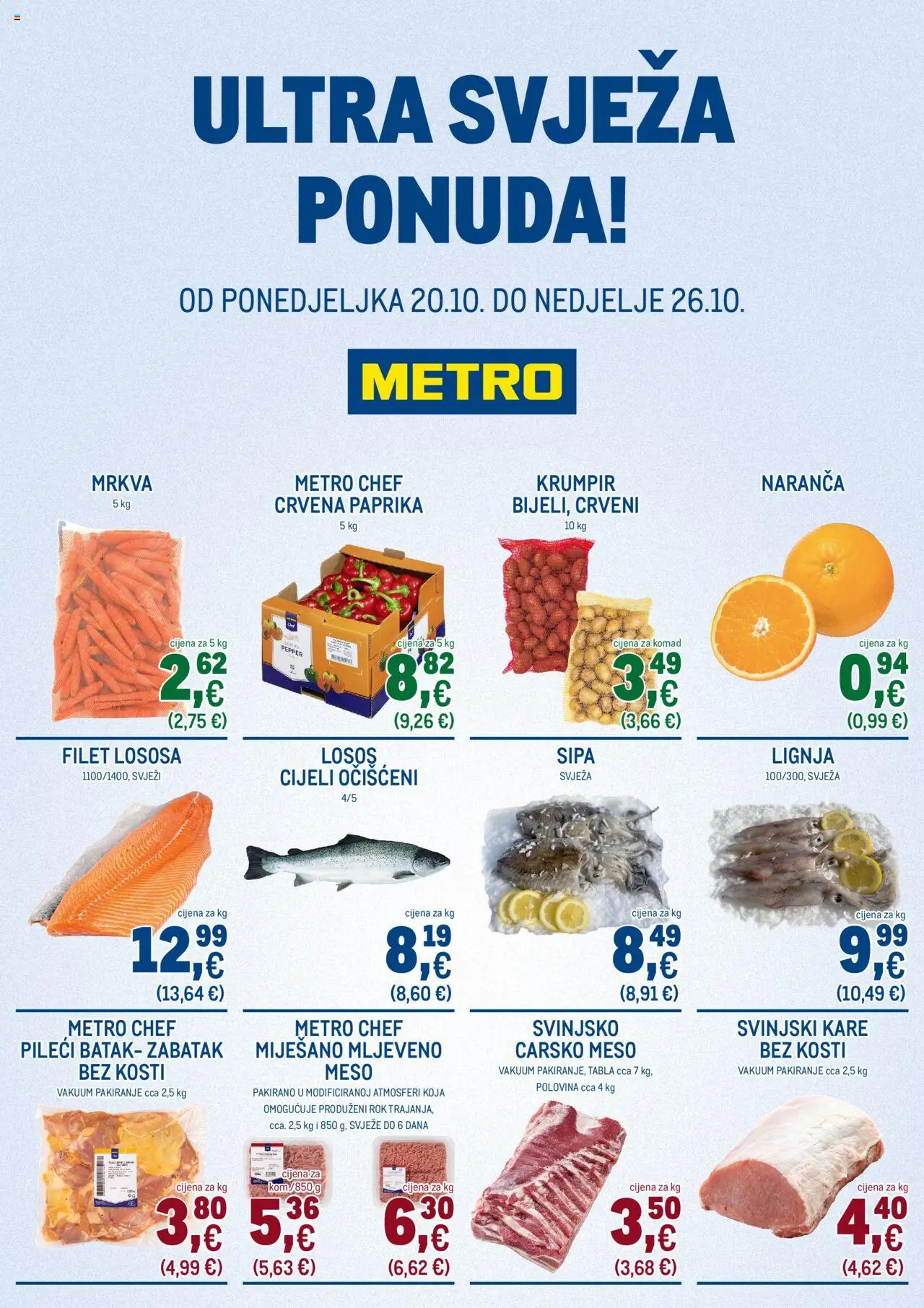 Metro aktualni Ultra svježa ponuda vrijedi od 20.10.2025 - tjedna akcija broj stranice 1