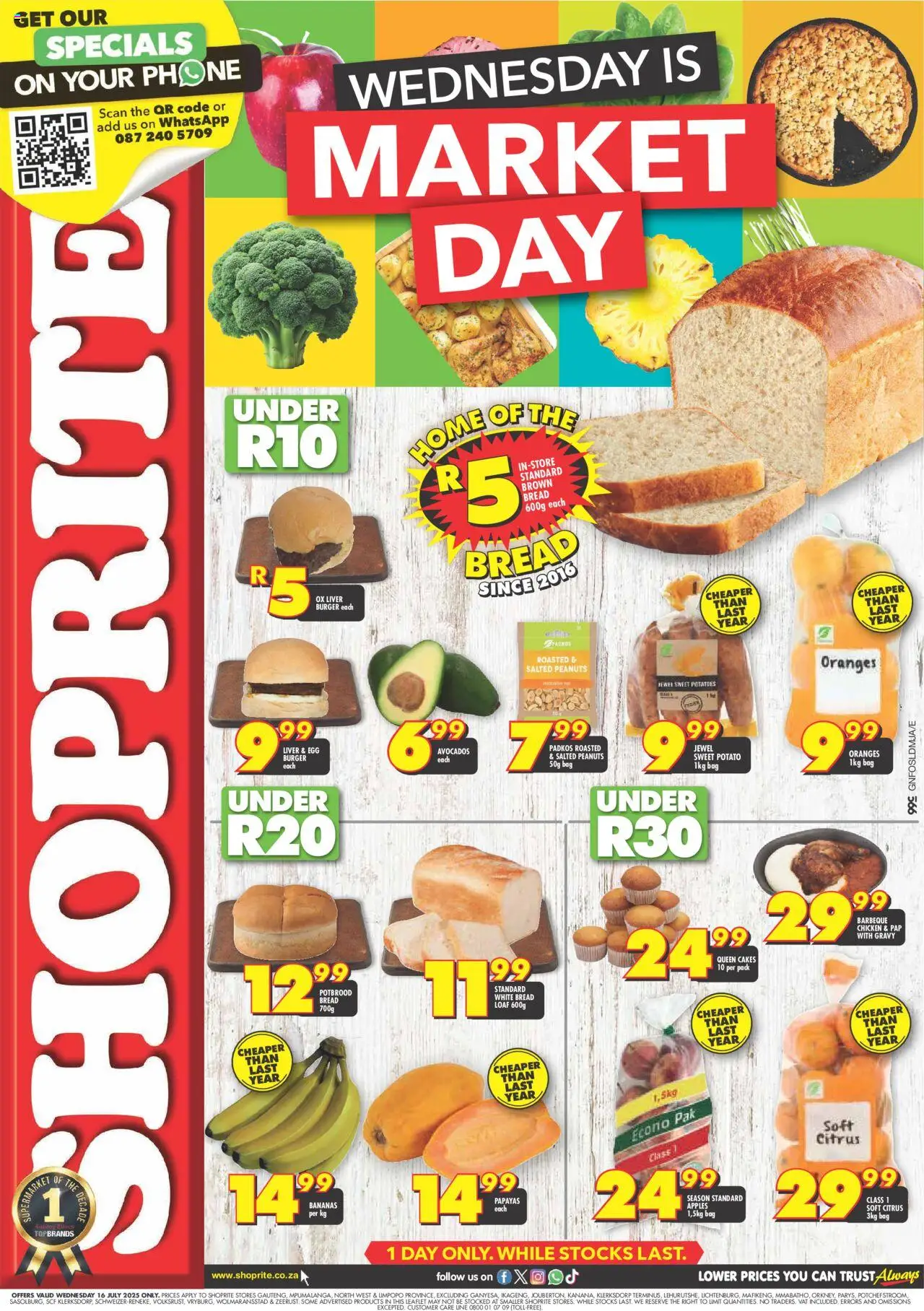 Shoprite Gauteng - Market Day Deals 16/07 - 16/07/2025 >> Catalogue