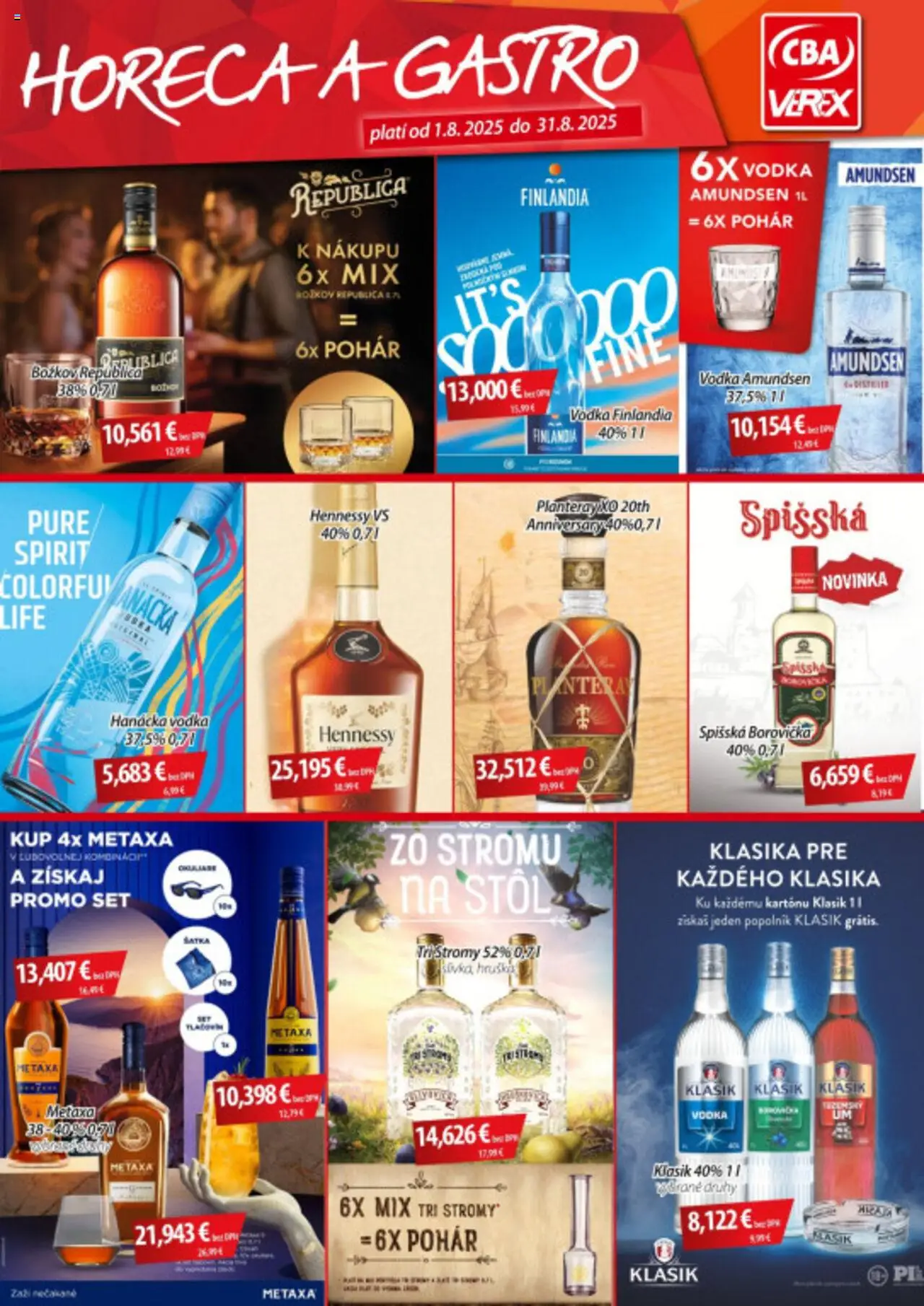 CBA Verex Horeca a Gastro (01.08. - 31.08.2025) - Akčná ponuka
