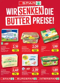 Vorschau der Angebote: Spar Preissenkung Butter Vorarlberg gültig ab 27.09.2025