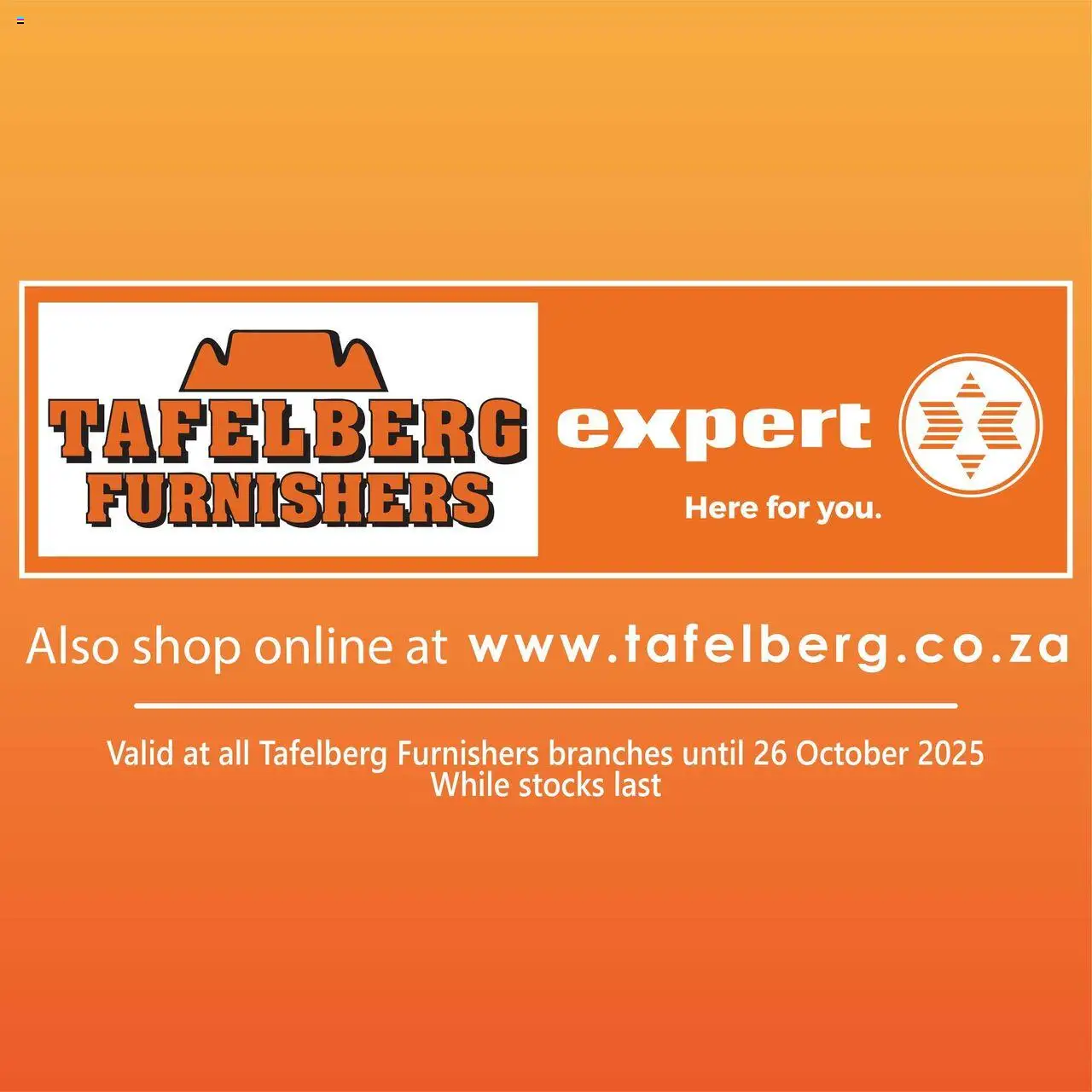 Tafelberg Furnishers Specials from 16/10 - 26/10/2025 > Promotions
