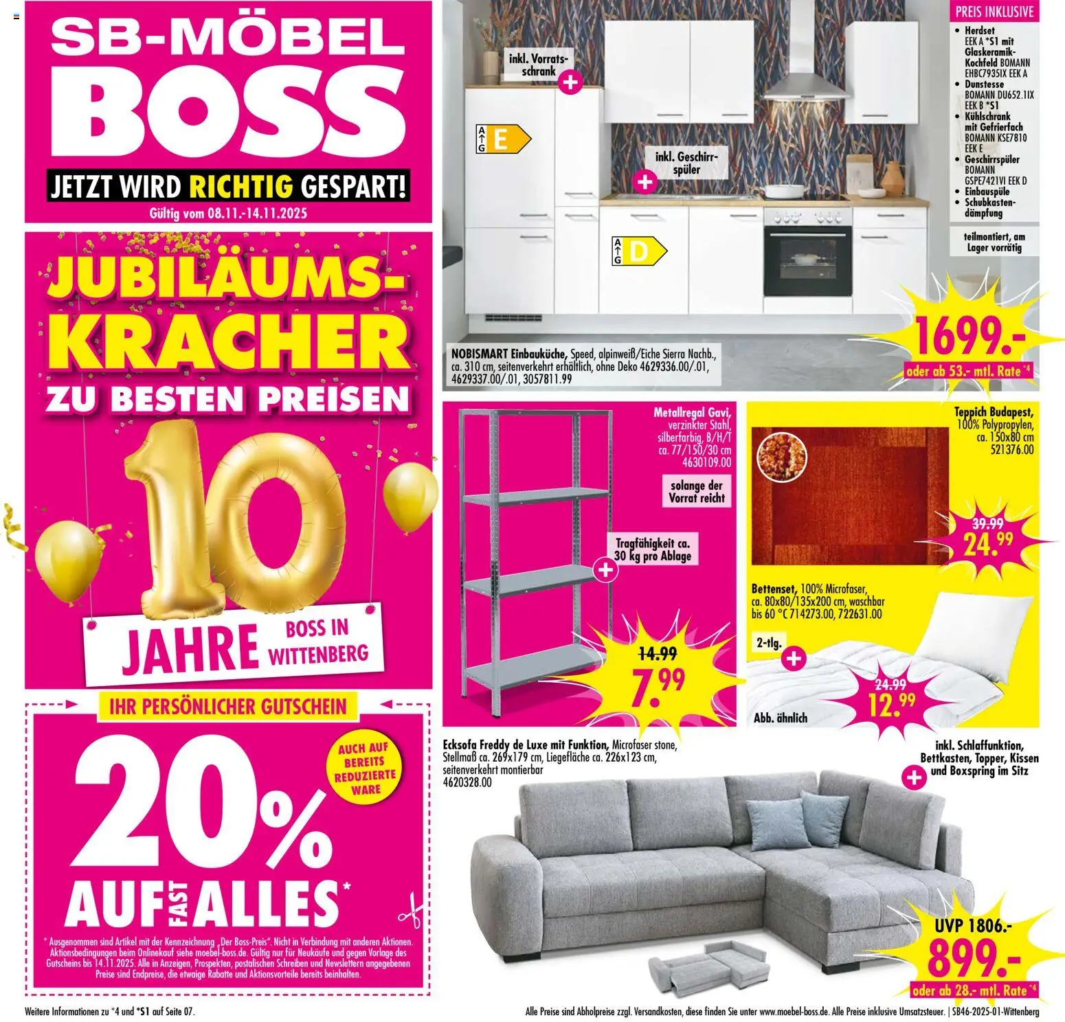 Vorschau von dem Prospekt des Geschäftes SB Möbel Boss, gültig ab dem 08.11.2025