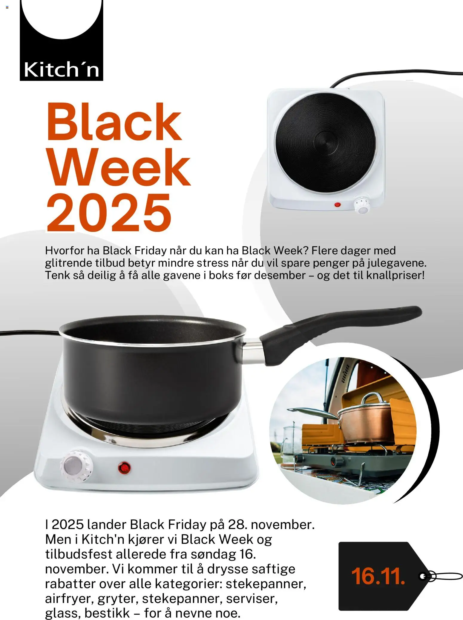 Forhåndsvis Black Friday Varsel fra butikk Kitch´n gyldig fra 28/10/2025