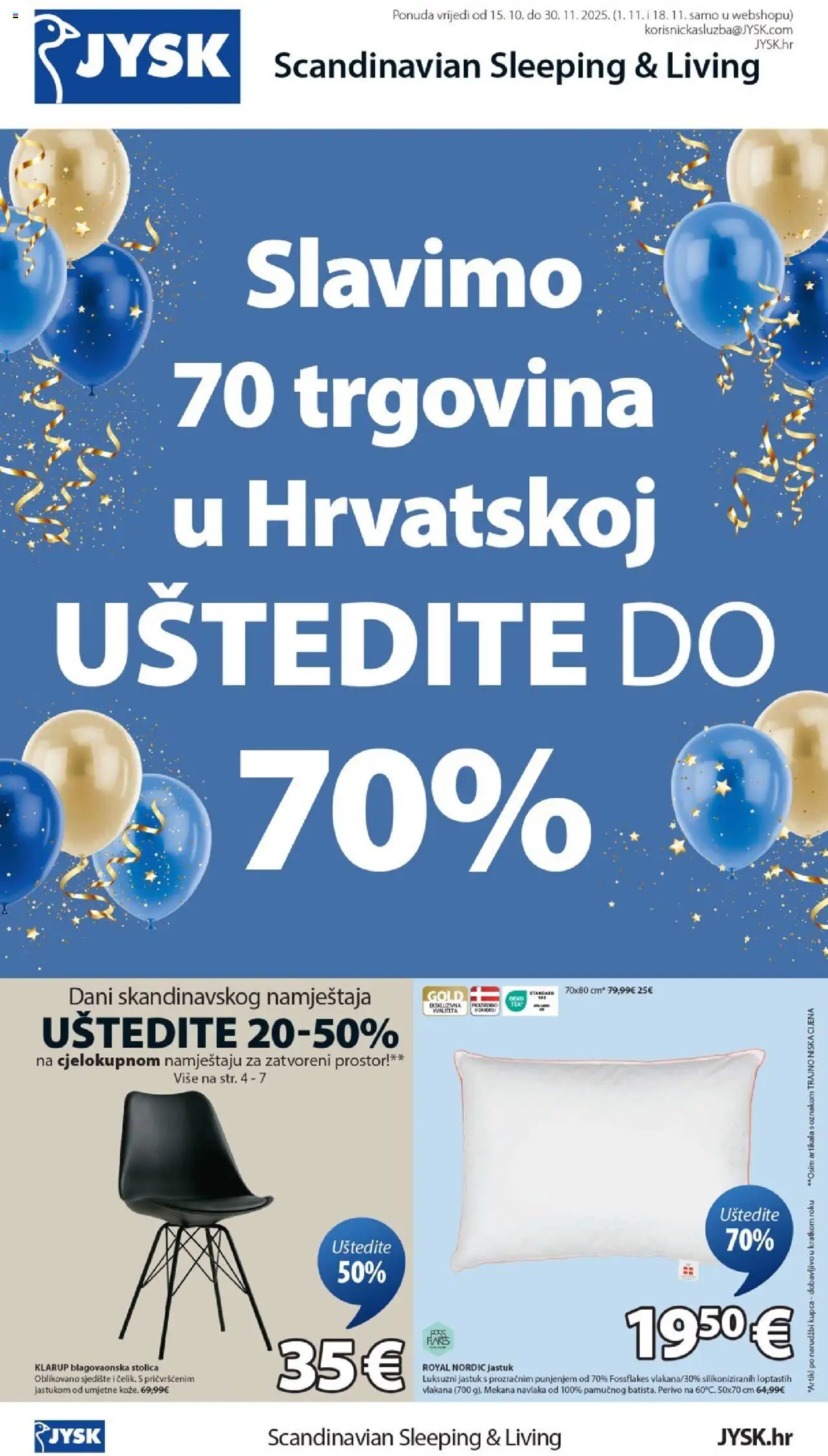 JYSK aktualni Katalog vrijedi od 15.10.2025 - tjedna akcija broj stranice 1