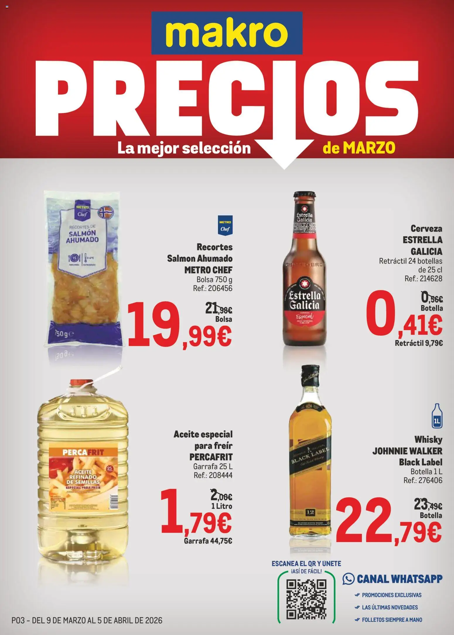 Vista previa del folleto de la tienda Makro válido desde el 09/03/2026 - Bolsa, Cerveza, Whisky, Aceite, Salmón ahumado, Salmón, Aceite especial