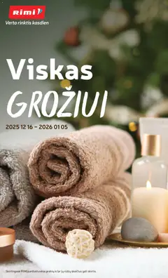 Rimi parduotuvės leidinio Leidinys - Viskas grožiui galiojančio nuo 2025.12.16 peržiūra