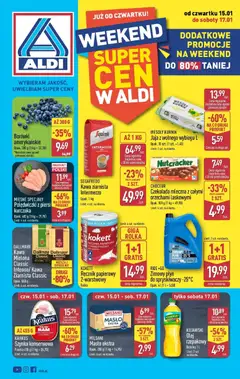 Pogląd gazetki "Okazje na weekend" ze sklepu Aldi ważnej od 15.01.2026
