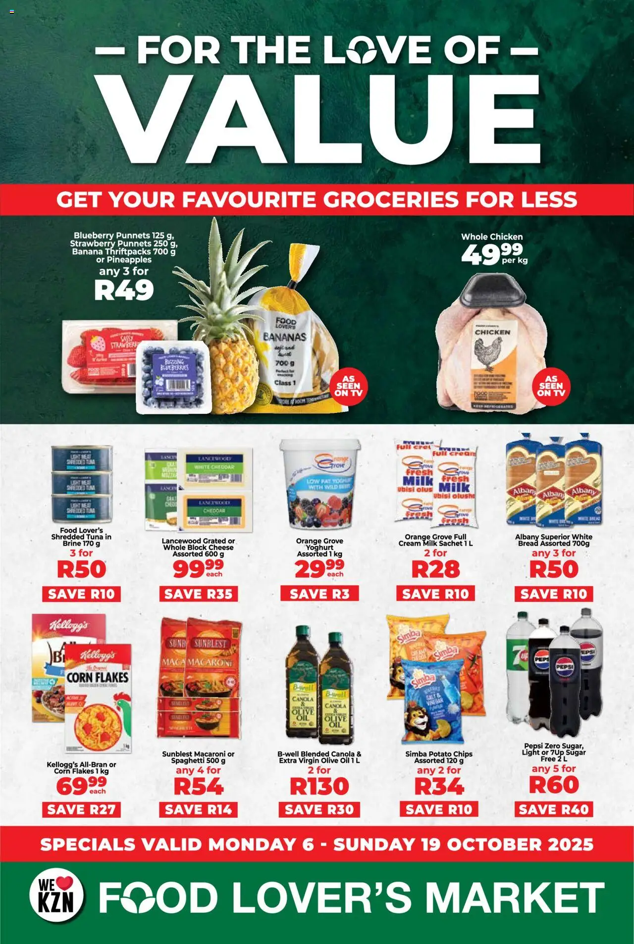 Food Lover's Market KwaZulu-Natal - For the Love of Value from 06/10 - 19/10/2025 > Promotions