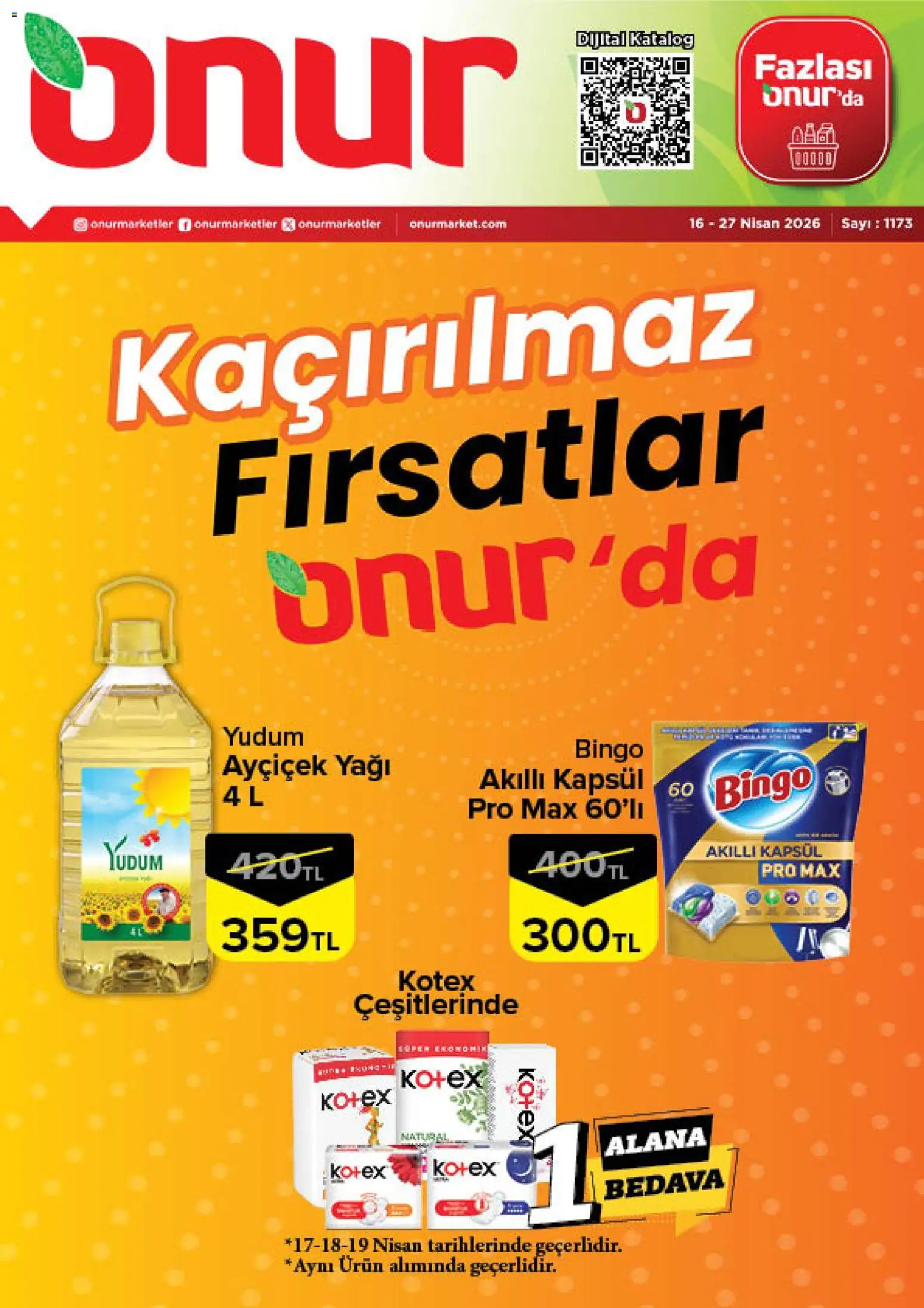 Onur Market Onur Market Katalog - Bursa 16.04.2026 - Broşürünün önizlemesi