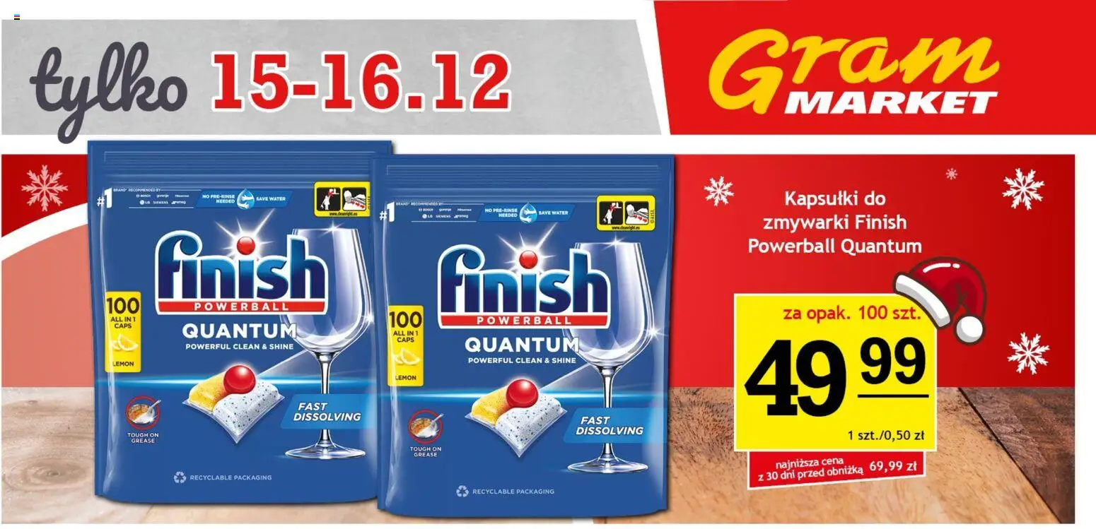 Pogląd gazetki "Niesłychanie Niskie Ceny" ze sklepu Gram Market ważnej od 15.12.2025 - Finish, Kapsułki