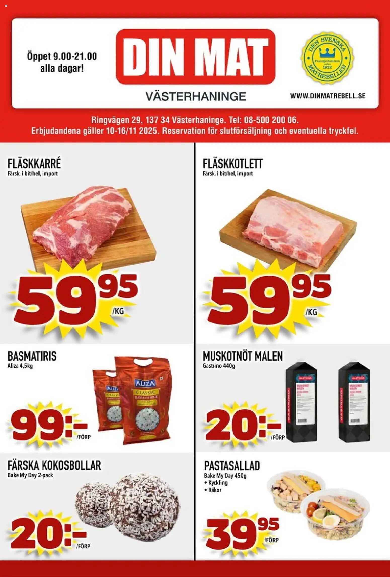 Förhandsgranska reklamblad Aktuella reklamblad Din Mat från butik Din Mat gäller från 10/11/2025