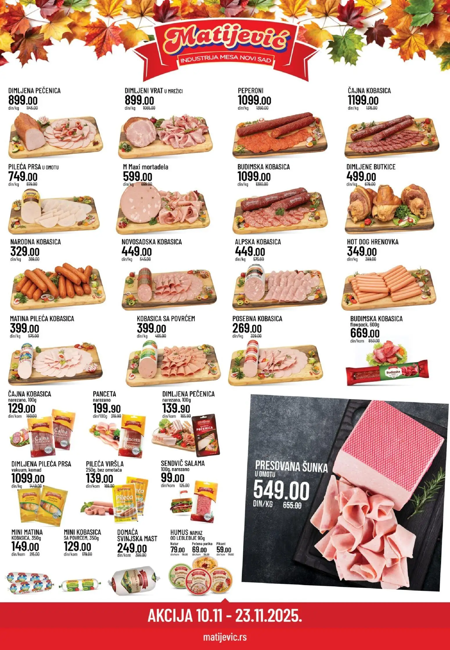 Pregled Matijevic kataloga - važi od 10.11.2025