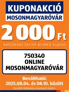 Aldi - Kupón Akció | Mosonmagyaróvár megtekintése, amely érvényes 2025.08.04.-től