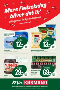 Eksempel på tilbudsavis Tilbudsavis fra butik Min Købmand gyldig fra 22/08/2025
