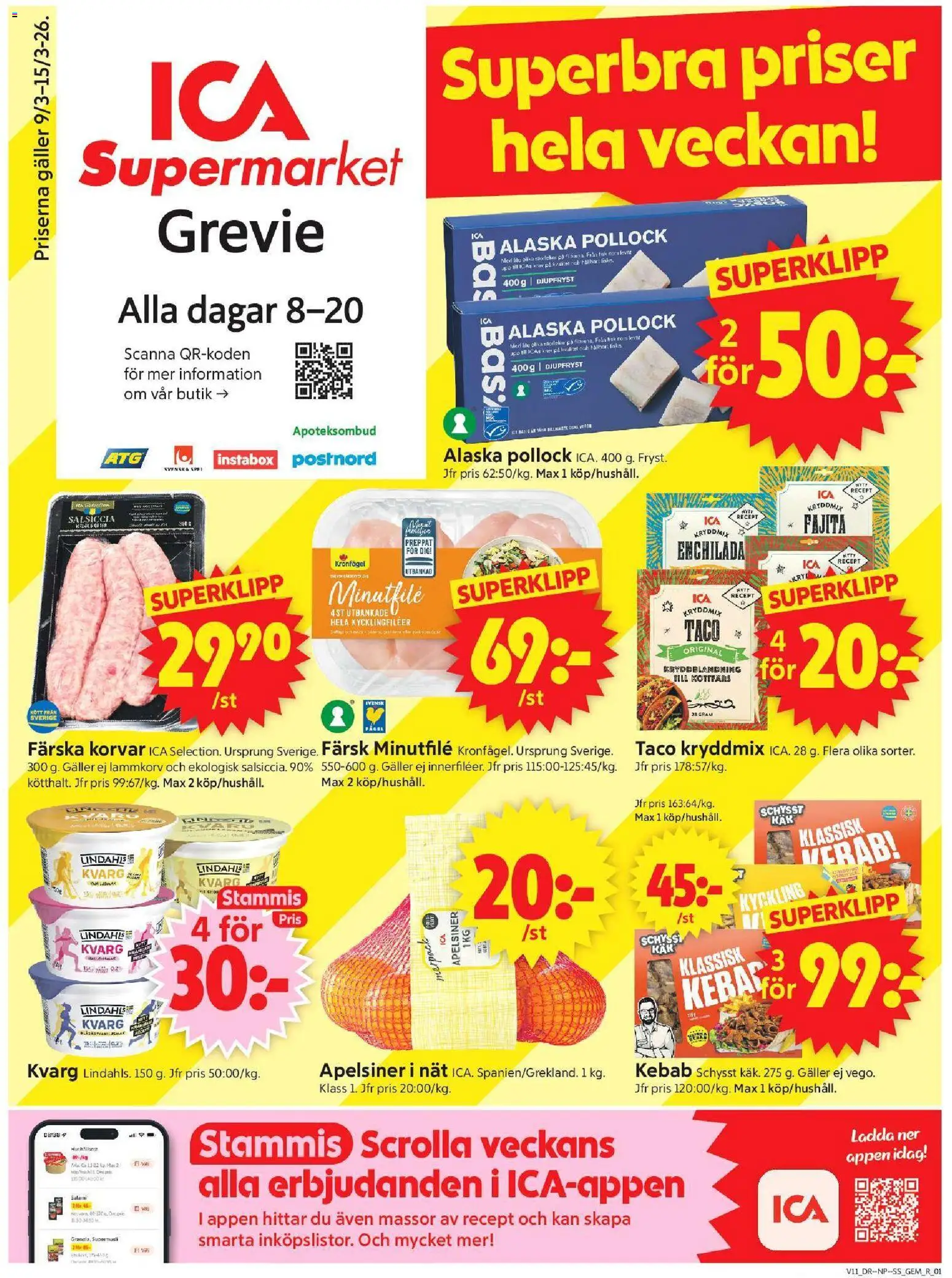 Förhandsgranska reklamblad Grevie från butik ICA Supermarket gäller från 09/03/2026