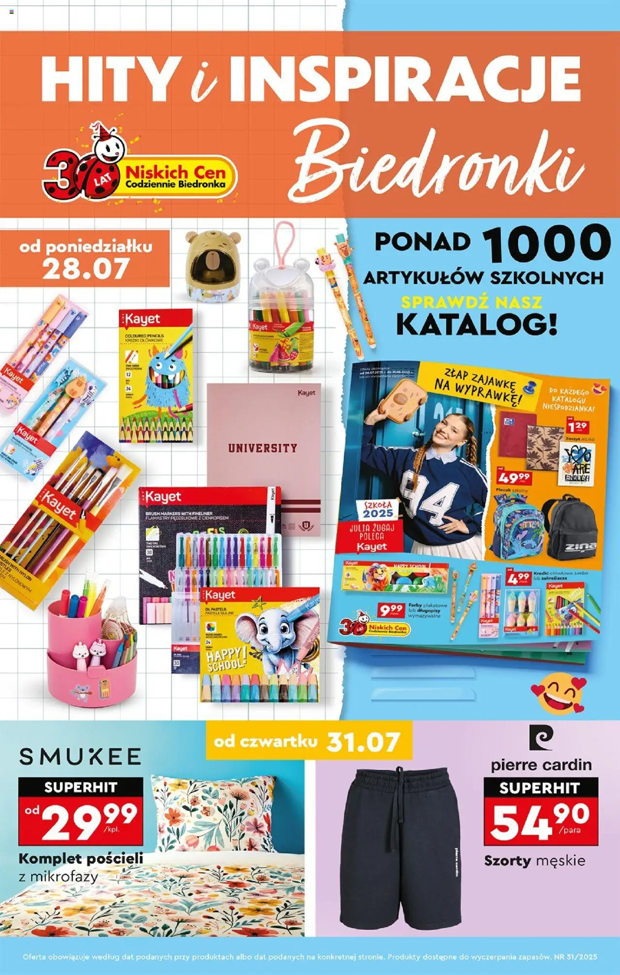 Biedronka gazetka promocyjna 28.07.2025 - "Okazje tygodnia" - Numer strony 1